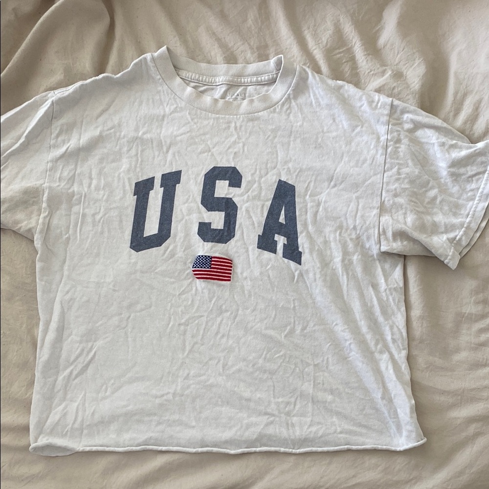 Brandy Melville White USA Crop Top